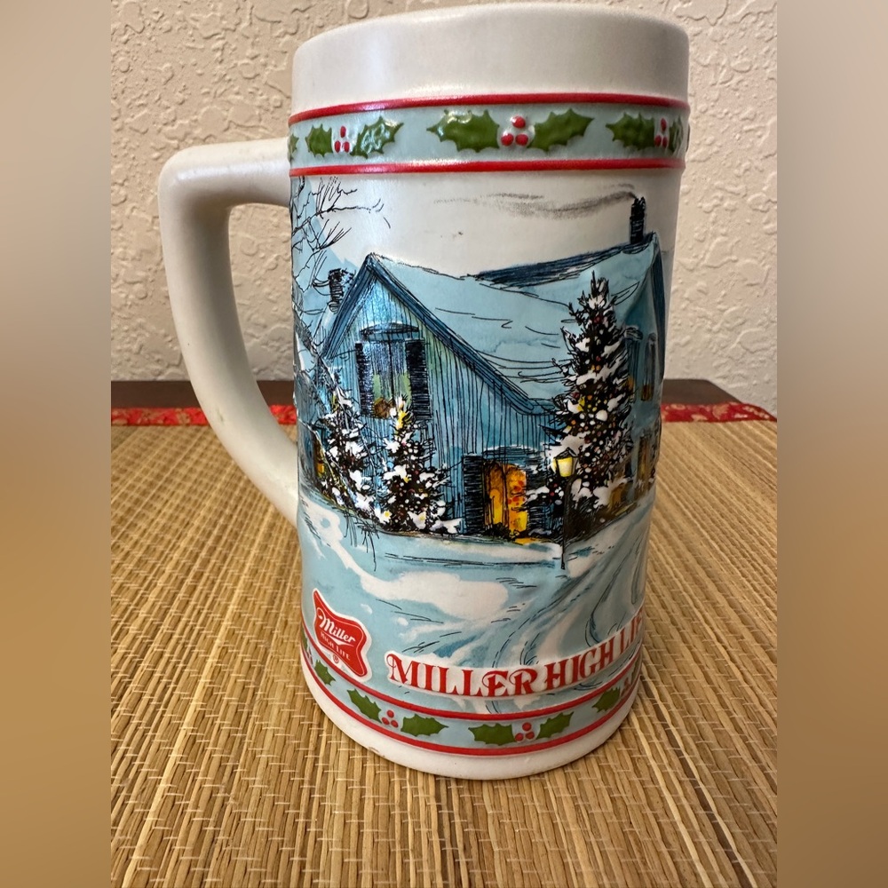 Vintage 1984 Miller High Life Limited Collectible Christmas Holiday Beer Mug